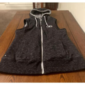 Antigua Hooded Vest Women's Medium M Gray Georgia Bulldogs Fleece Lined Full Zip